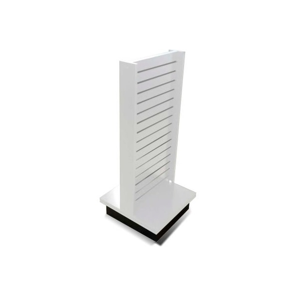 Windmill Slatwall Products Slatwall I Display Fixture With Spinner Base & Casters 24"W x 24"D x 55"H White RTA-DS-I-White - main